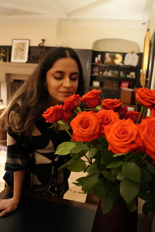 Mital with roses