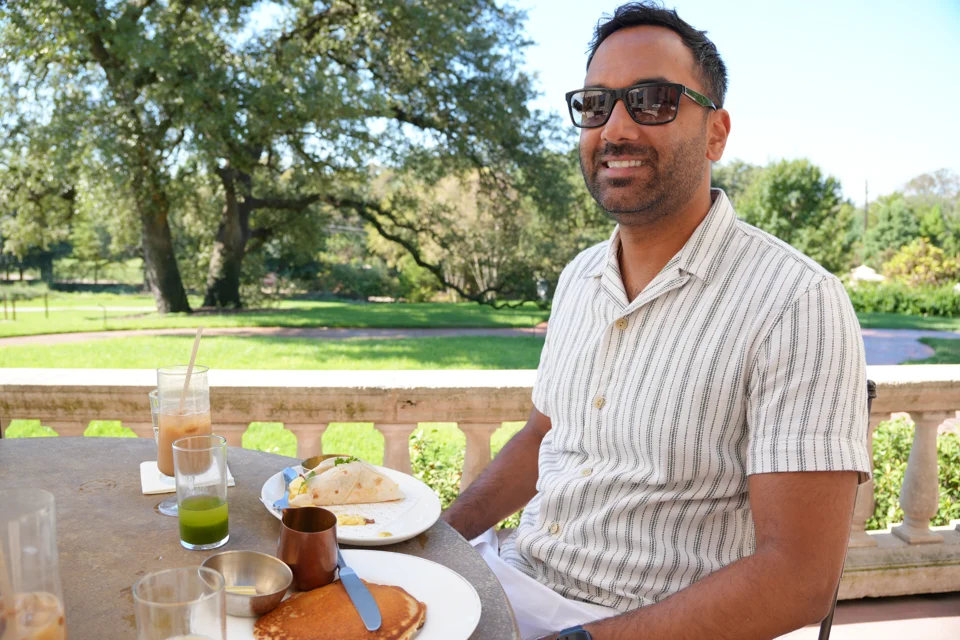 Sagar at breakfast