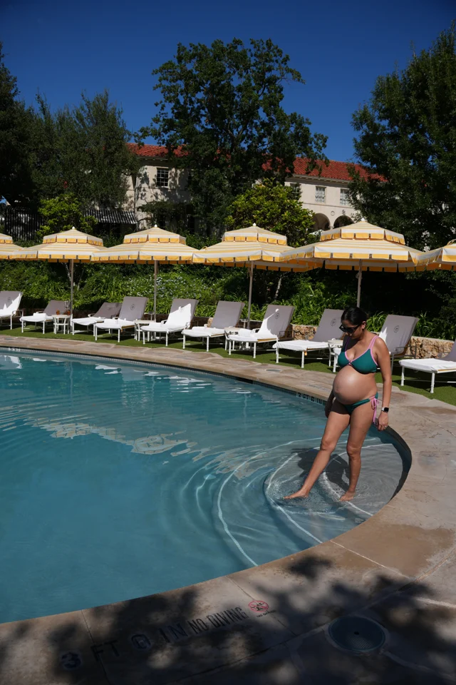 Mital by the pool