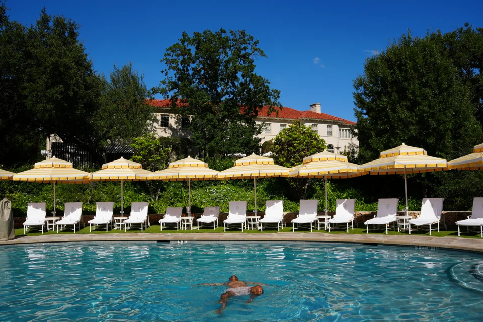 Blue water and the estate pool
